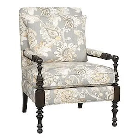 Traditional Exposed Wood Chair with Spindle Turned Detail